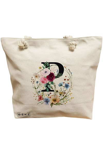 BEKZ Textile Bag With Zipper, Tote Bag, Dead Inside But Books Help Model 38 X 34.5 Cm, ​​White, ®