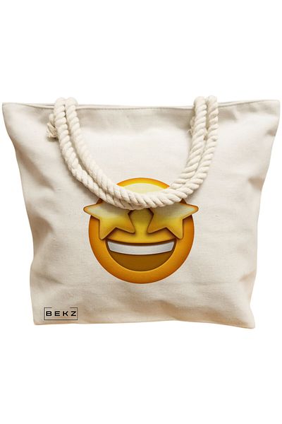 BEKZ Textile Bag With Zipper, Tote Bag, Reading Puppy Model 31 38 X 34.5 Cm, ​​White, ®