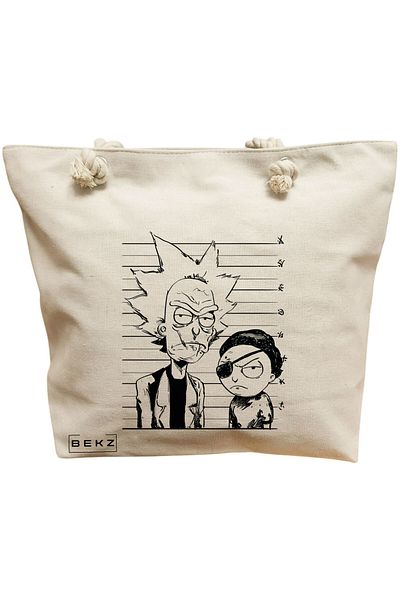 BEKZ Textile Bag With Zipper, Tote Bag, Model Books In The Tropical 38 X 34.5 Cm, ​​White, ®