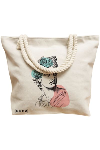 BEKZ Textile Bag With Zipper, Tote Bag, Model Books 46 38 X 34.5 Cm, ​​White, ®