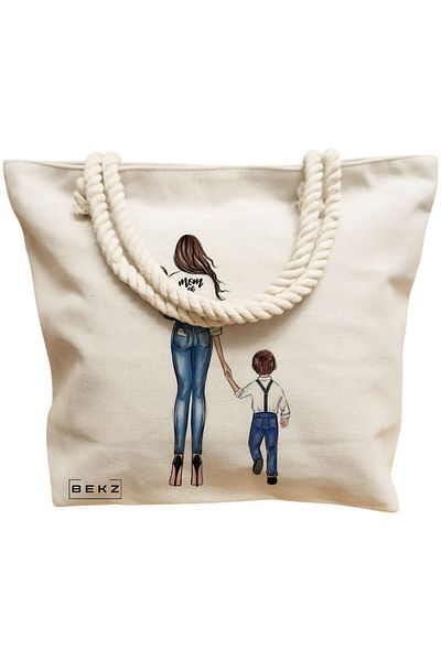 BEKZ Textile Bag With Zipper, Tote Bag, Model Books 54 38 X 34.5 Cm, ​​White, ®
