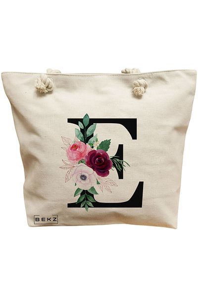 BEKZ Textile Bag With Zipper, Tote Bag, Model The Lemon Lady 38 X 34.5 Cm, ​​White, ®