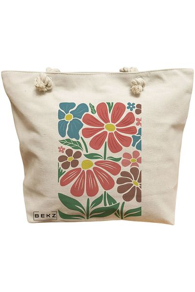 BEKZ Boho Style 8 Beach Bag, 40x51 cm, Cream, BEKZ®