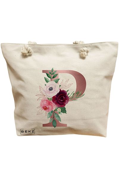 BEKZ Sacosa Textila Cu Fermoar, Geanta Tote, Model Summer Orange 38 X 34.5 Cm, Alb, ®