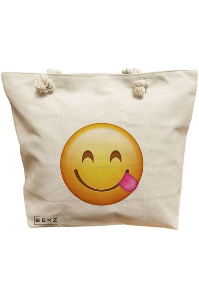 BEKZ Textile Bag With Zipper, Tote Bag, Tropical Sunset Model 5 38 X 34.5 Cm, ​​White, ®