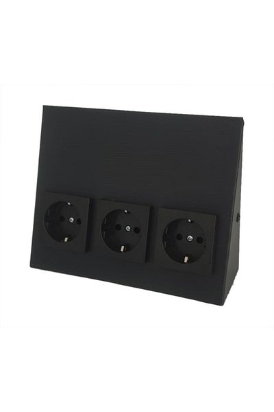 yigitled Under Cabinet Triple Socket Black Case