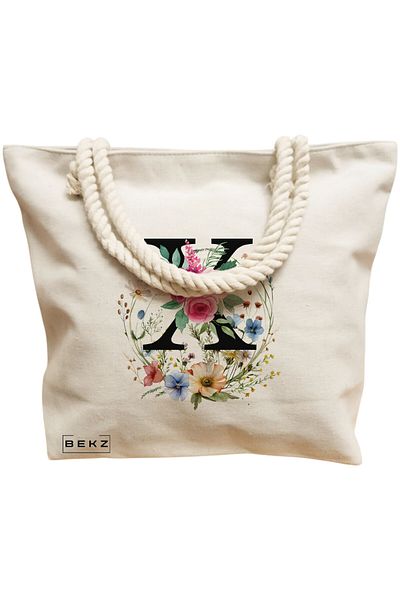 BEKZ Sacosa Textila Cu Fermoar, Geanta Tote, Model Books 23 38 X 34.5 Cm, Alb, ®