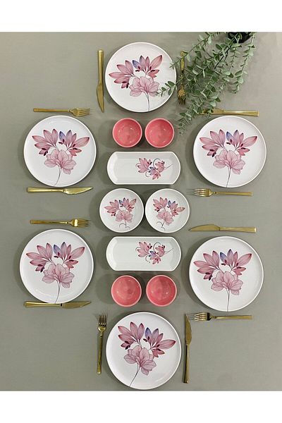 Borser Mira 14 Piece Breakfast Set for 6 People