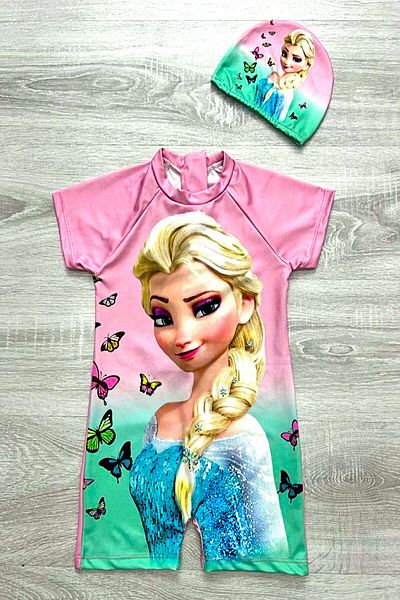 DeKuBaby New Season Cute Character Printed Uv Protection Girls' Jumpsuit Swimsuit with Quick Dry Feature