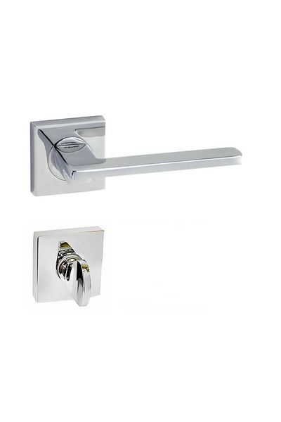 EYMEN YAPI Doğanlar Pera Lux Square Rosette Door Handle Chrome Wc