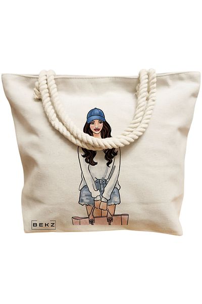 BEKZ Zippered Textile Bag, Tote Bag, Model I Don’t Like Morning People Or Mornings Or People 38 X