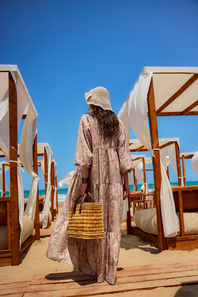 LOCCO Дамска рокля с шарка Cassime от норка