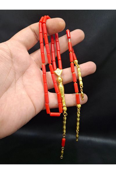 Han Ticarethane 33-Piece and 11-Piece Natural Coral Prayer Beads Set