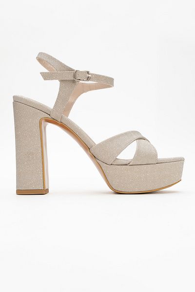 Ataköy Ayakkabı Women's Cross Strap Platform Heeled Shoes