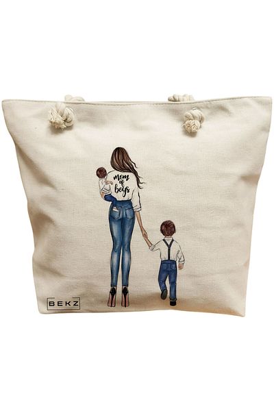 BEKZ Textile Bag With Zipper, Tote Bag, Model Books 54 38 X 34.5 Cm, ​​White, ®
