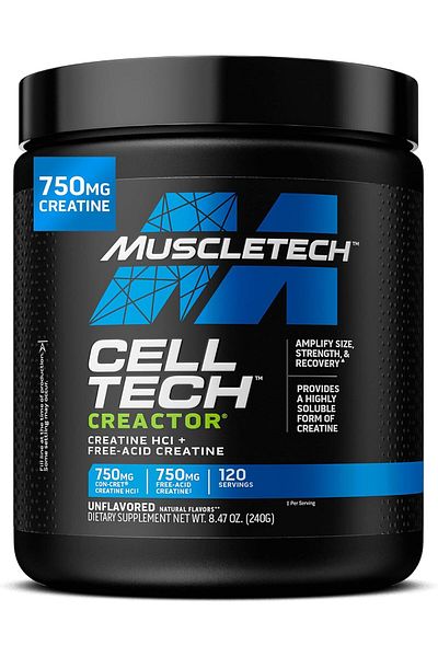 MUSCLETECH Cell-Tech Creactor Creatine HCl and Free-Acid Creatine Increase Muscle Building, Boost St