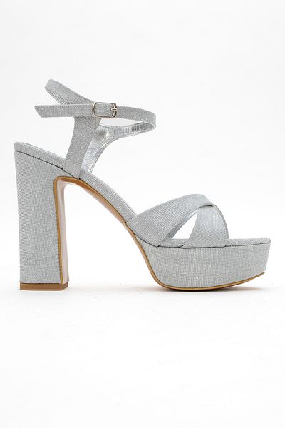 Ataköy Ayakkabı Women's Cross Strap Platform Heeled Shoes