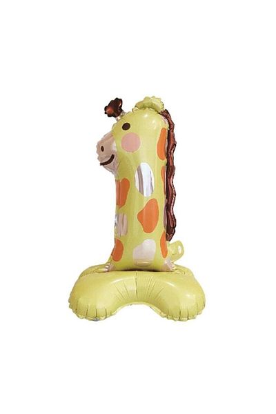 OEM Metallic foil party balloon, yellow, 52 × 29 cm, giraffe, Number 1