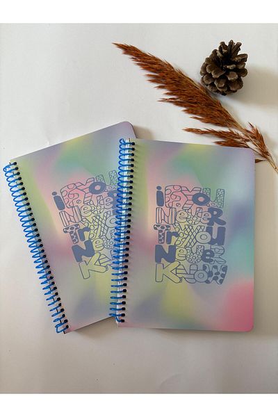 Adalinhome Atakids Lizy Striped Spiral School Notebook |   21 X 16cm |   100 Sheets (2Pcs)