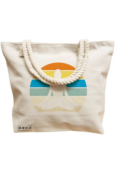 BEKZ Sacosa Textila Cu Fermoar, Geanta Tote, Model Do I Look Like A Give A Duck 38 X 34.5 Cm, Alb, ®