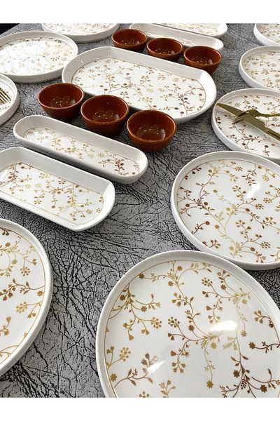 Borser Gold Eliz 23 Piece Breakfast Set for 12 People