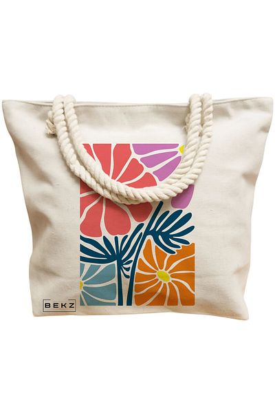 BEKZ Boho Style 11 Beach Bag, 40x51 cm, Cream, BEKZ®