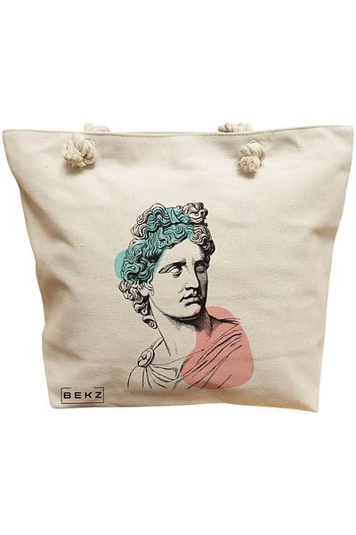 BEKZ Textile Bag With Zipper, Tote Bag, Model Books 46 38 X 34.5 Cm, ​​White, ®