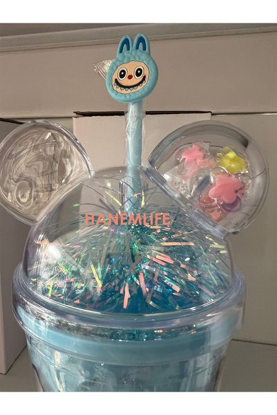 hanemlife كوب لابوبو مع شفاطة على شكل زجاجة مياه la bu bu