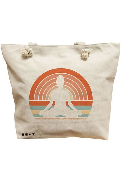 BEKZ Zippered Textile Bag, Tote Bag, Model I'd Love To But My Dog Said No 38 X 34.5 Cm, ​​White,