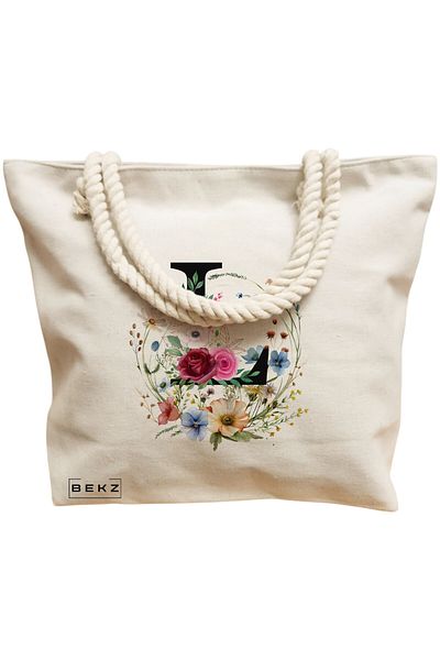 BEKZ Textile Bag With Zipper, Tote Bag, Model The Rolling Girl 38 X 34.5 Cm, ​​White, ®