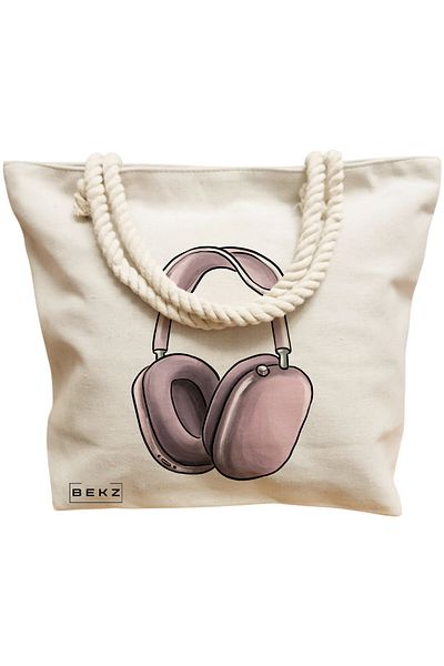 BEKZ Sacosa Textila Cu Fermoar, Geanta Tote, Model Caffeine Cat 4 38 X 34.5 Cm, Alb, ®