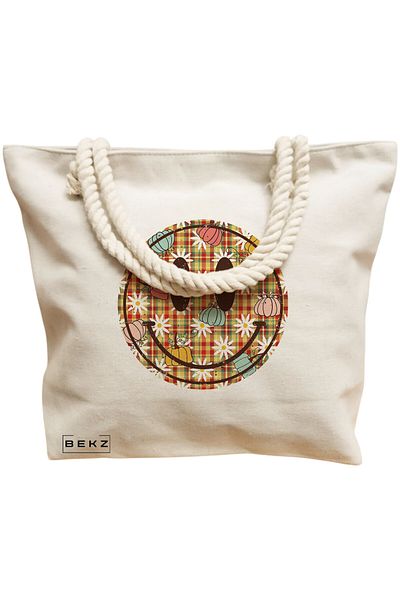 BEKZ Textile Bag With Zipper, Tote Bag, Bull Sheet Model 38 X 34.5 Cm, ​​White, ®