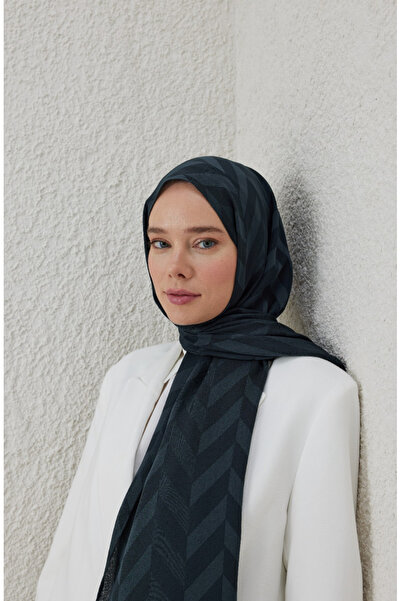 VALORSCARF Valor balıksırtı desen şal kömür