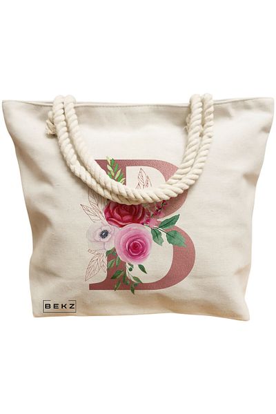BEKZ Sacosa Textila Cu Fermoar, Geanta Tote, Model Let’s Go Witches 38 X 34.5 Cm, Alb, ®