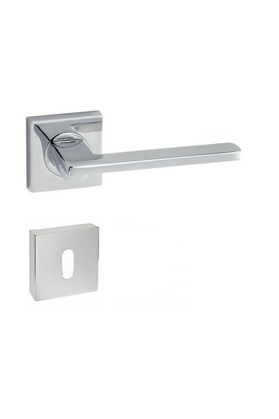 EYMEN YAPI Doğanlar Pera Lux Square Rosette Door Handle Chrome Room