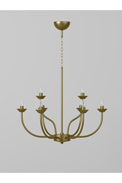 avizade VALENTIA Eskitme 8 Kollu Klasik Avize E14 Duylu Metal Gövdeli Salon ve Yemek Odası Avizesi