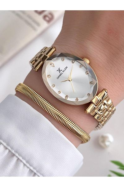 Daniel Klein Steel Cord 3 Atm Water Resistant Special Design Women Wrist Watch+Bracelet Vs.Blkt.0436