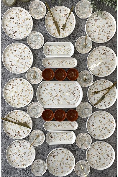 Borser Gold Eliz 35 Piece Breakfast Set for 12 Persons