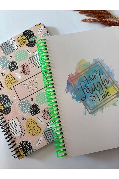 Adalinhome Atakids Lizy Striped Spiral School Notebook |   21 X 16cm |   100 Sheets (2Pcs)