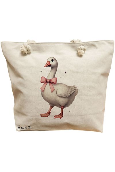 BEKZ Textile Bag With Zipper, Tote Bag, Model Labubu 31 38 X 34.5 Cm, ​​White, ®