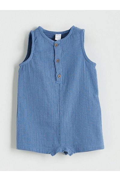 LC Waikiki Lcw Baby Crew Neck Baby Boy Muslin Jumpsuit