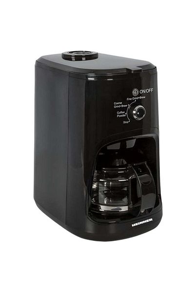 Heinner Cafetiera cu Rasnita Heinner - 900W, 0.6L, Cafea Boabe, Macinata, Filtru Detasabil - HCM-900RBK