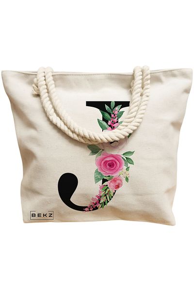 BEKZ Textile Bag With Zipper, Tote Bag, Harbor Haven Model 38 X 34.5 Cm, ​​White, ®
