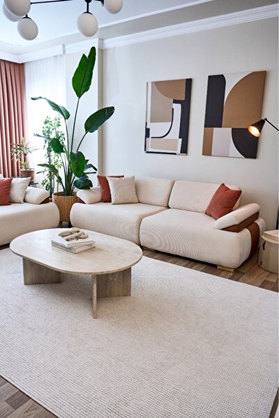 Apex Havana 8595 Ekru Iskandinav Desen Dekoratif Modern Bukle Halı