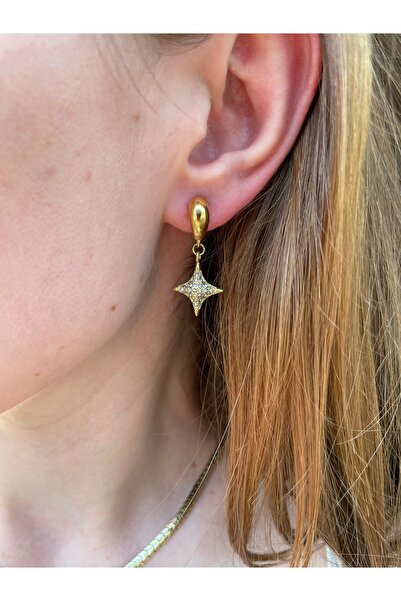 Hora Kuzey Yıldızı Zirkon Premium Çelik Küpe