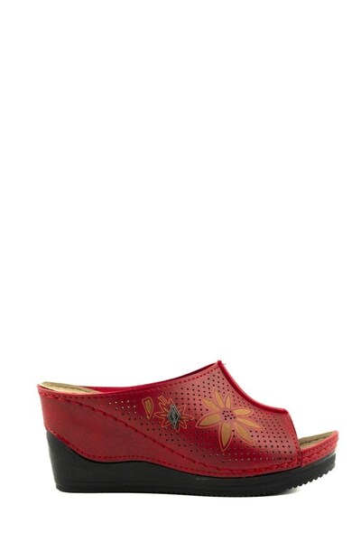 AlbiShoes Women's Wedge Heel 7.5 cm Lightweight Comfortable Anatomical Women's Daily Slippers Comfortable Use All Day