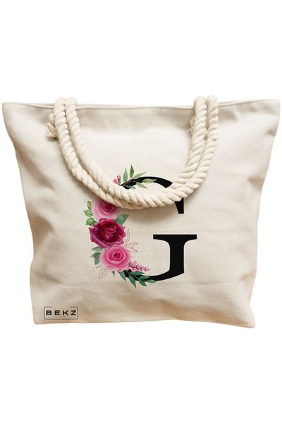 BEKZ Sacosa Textila Cu Fermoar, Geanta Tote, Model Sip And Style 6 38 X 34.5 Cm, Alb, ®