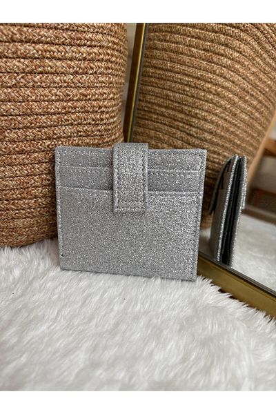 Z&M COLLECTION BAG SHOPPİNG Glitter Wallet Card Holder Accessory with Snap Closure