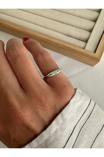 ringbox Silver Color North Star Stone Thin Pinky Ring