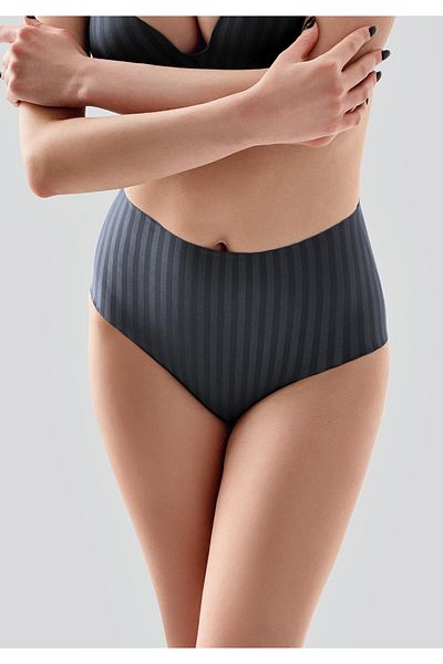 C&City Laser Cut High Waist Panties C19211 Anthracite